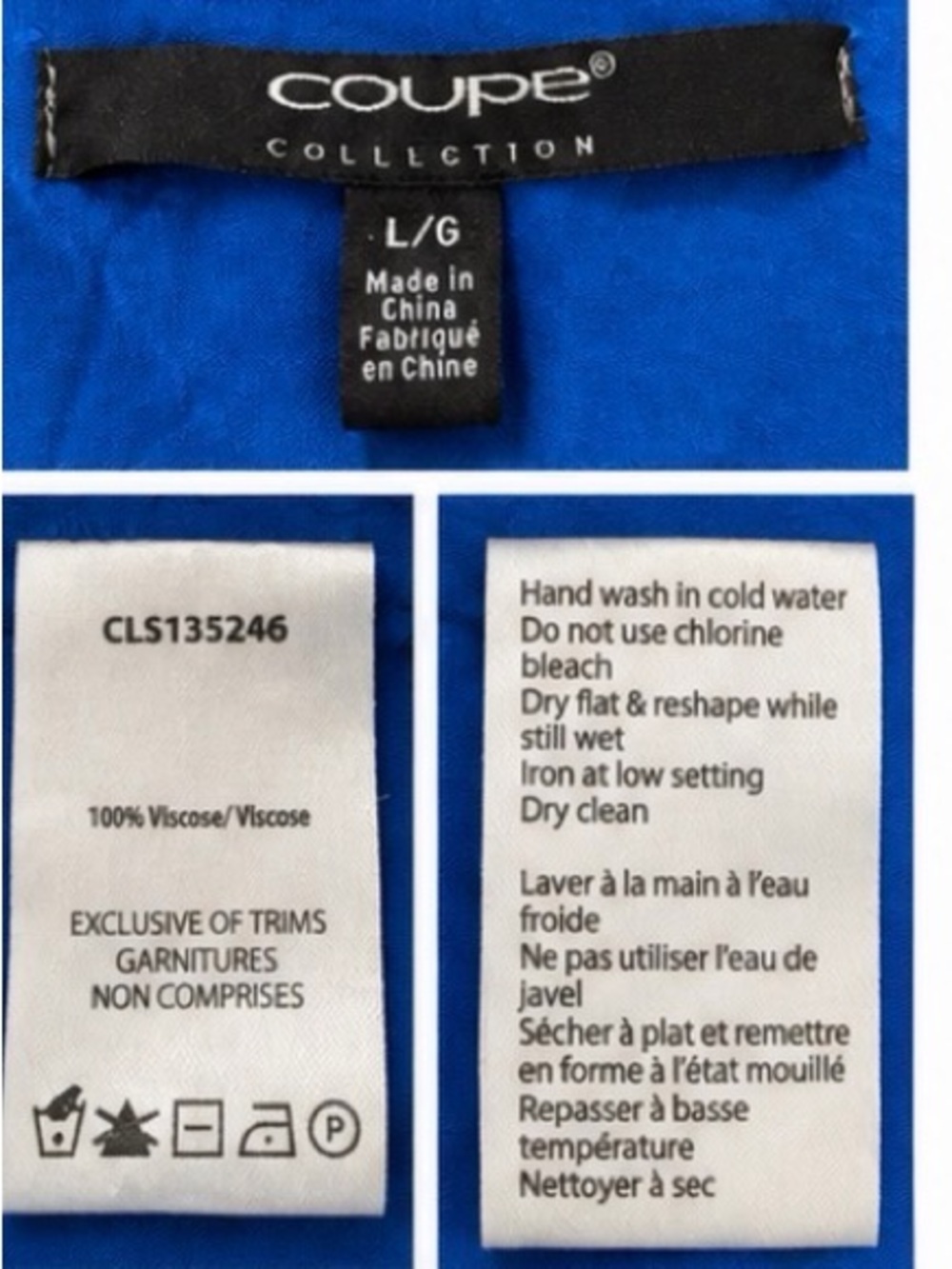 Draped Cowl Short Sleeve Tee in Royal Blue - Picture 3 of 3